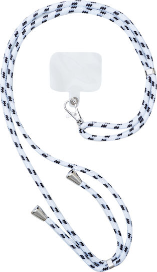 Hurtel Stylish Cord Λουράκι Λαιμού για Κινητά Black / White