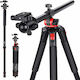 Neewer Camera Tripod 360 Degree Rotatable Center Aluminum With Spherical Head Up To 184cm And Load Capacity 15kg