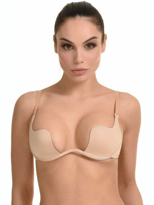 Plunge Push Up Plunge Convertible Bra Beige