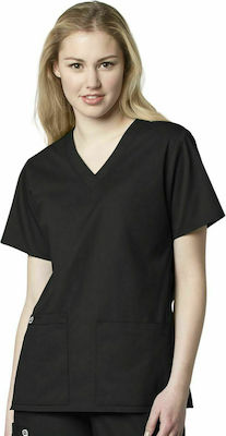 WonderWink V-Neck Femei Bluză medicală Negru 101