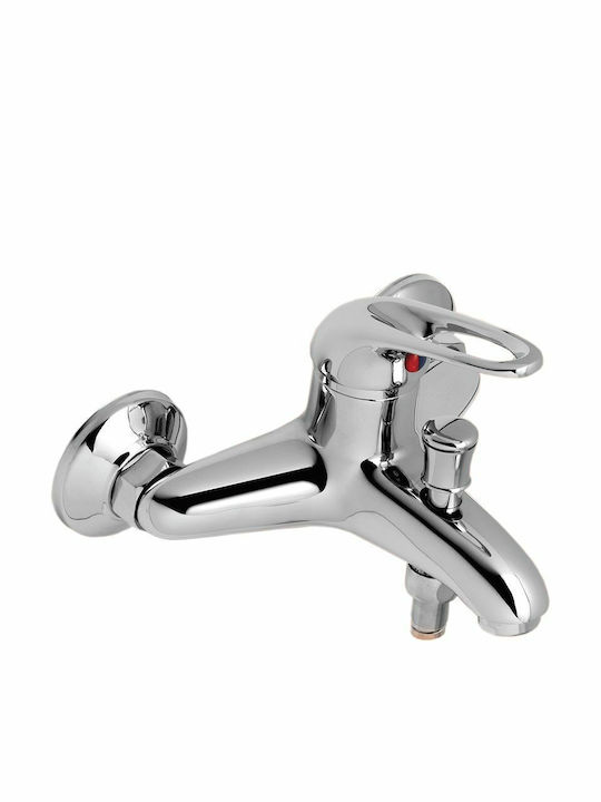 Gloria Brass Mixing Bathtub Shower Faucet Complete Set Silver