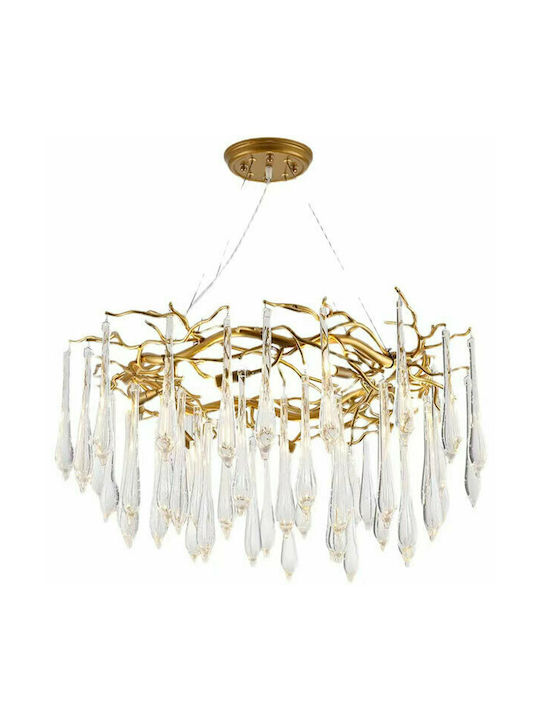 Elmark Karol Chandelier with Crystals 10xG9 Gold 80cm 955KAROL10