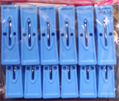 Viosarp Plastic Clothespins Blue 12pcs