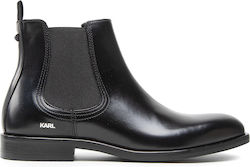 Karl Lagerfeld Men's Leather Chelsea Ankle Boots Black