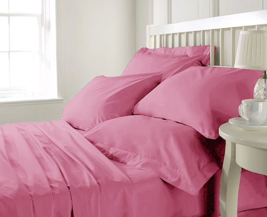 MayHome Duvet Cover Set Cotton Single with Pillowcase 160x240 Pink Coffee