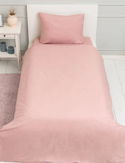 MayHome Bettbezug-Set Baumwolle Einzelbett mit Kissenbezug 160x240 Pink Earthy