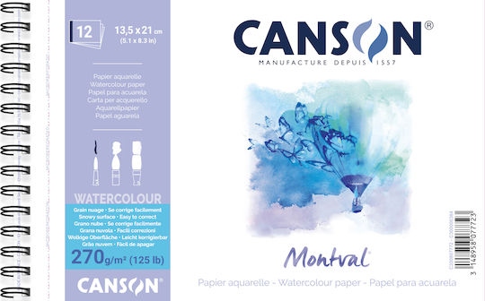 Canson Блок за акварел Montval Aqua Snow No1 13.5x20cm 12 листа