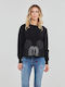 Desigual Mickey Damen Langarm Pullover Schwarz