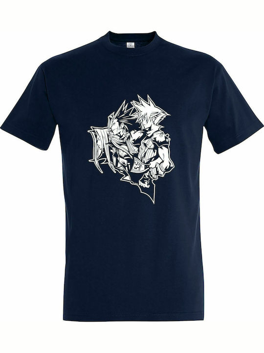 T-shirt Unisex, " Final Fantasy Anniversary Logo, Video Game ", French Navy