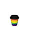 Total Gift Love Cană Bambus cu Capac Multicoloră 90ml