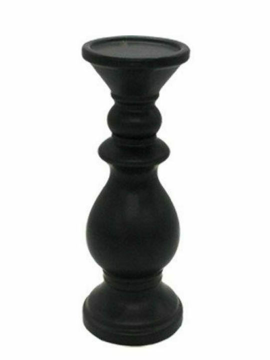 Art et Lumiere Candle Holder Ceramic Black 10.5x10.5x25cm 1pcs