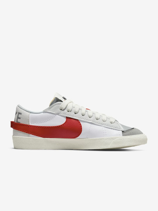 Nike Blazer Low 77 Jumbo Ανδρικά Sneakers White / Photon Dust / Light Smoke Grey / University Red
