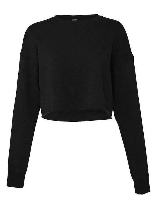 Γυναικεία περικομμένη μακρυμάνικη μπλούζα | Women`s Cropped Crew Fleece | 7503 Black