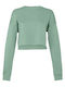 Women's Cropped Long Sleeve Blouse | Women's Cropped Crew Fleece | 7503 Dusty Blue