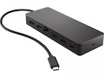 HP USB-C Докинг станция с HDMI/DisplayPort 4K PD Етърнет и свързване 2 монитора Черно (50H55AA)