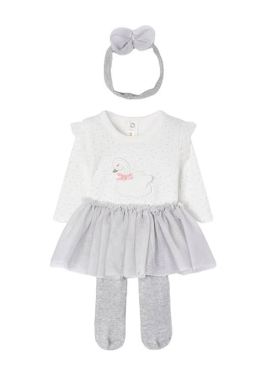 Mayoral Set Babystrampler Langärmliges mit Rock Gray 4Stück