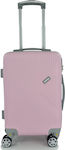 Playbags Cabin Travel Suitcase Hard Pink with 4 Wheels Height 52cm