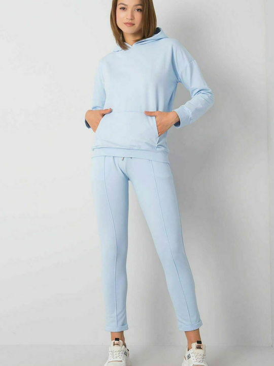 Rue Paris Damen-Sweatpants-Set Hellblau