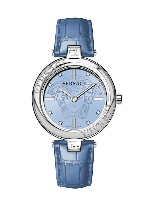 Versace New Lady Watch with Leather Strap Blue