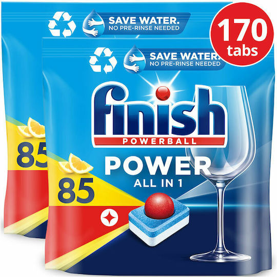 Finish Power All in One 2x85 Dishwasher Pods Λεμόνι