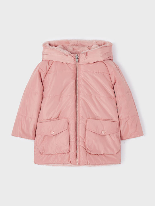 Kids' Casual Jacket Short Double Sided with Hood Pink