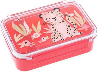 Stephen Joseph Leopard Kids Lunch Plastic Box Red