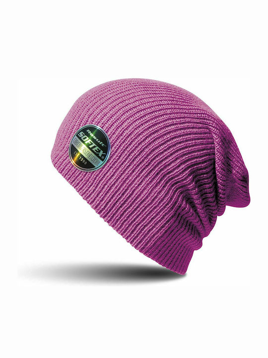 Result Ribbed Beanie Cap Fuchsia