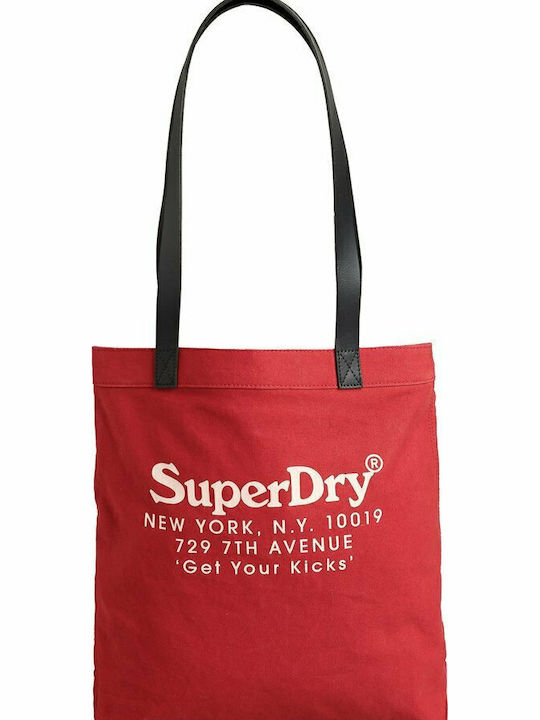 Superdry Vintage Graphic Leder Damentasche Shopper Schultertasche