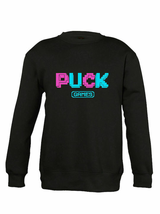 Παιδικό Sweatshirt Unisex, " PUCK GAMES ", Black