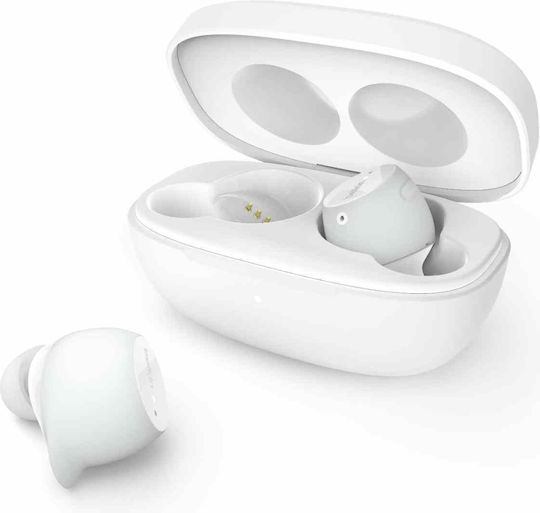 Belkin Soundform Immerse In-ear Bluetooth Handsfree Ακουστικά με Αντοχή στον Ιδρώτα και Θήκη Φόρτισης Λευκά
