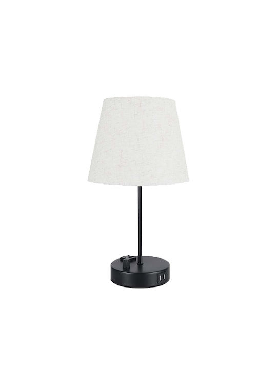 Elmark Helena Metal Table Lamp for Socket E27 with White Shade and Base