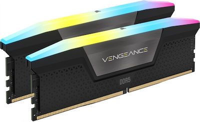 Corsair Vengeance RGB 32GB DDR5 RAM cu 2 module (2x16GB) și Viteză 5200 pentru Desktop