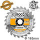 Ingco TSB116511 Disc de tăiere Lemn 165mm cu 24 dinți 1buc