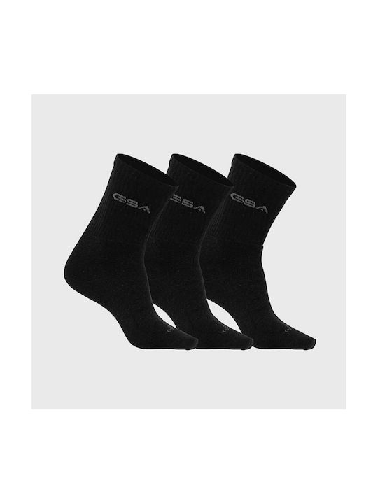GSA Organicplus X3 Fully Cushioned Αθλητικές Κάλτσες Μαύρες 3 Ζεύγη