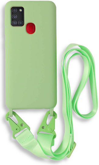 Bodycell Back Cover Silicone with Strap Green (Galaxy A21s)
