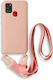 Bodycell Back Cover Silicone with Strap Pink (Galaxy A21s)