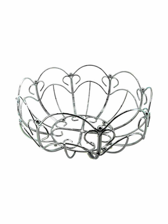 Max Home Fruit Bowl Metallic Silver 30x30x13.5cm