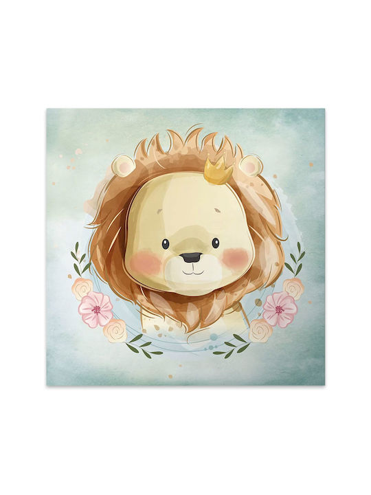 Megapap Kids Canvas Wall Painting Baby Lion 40x40cm