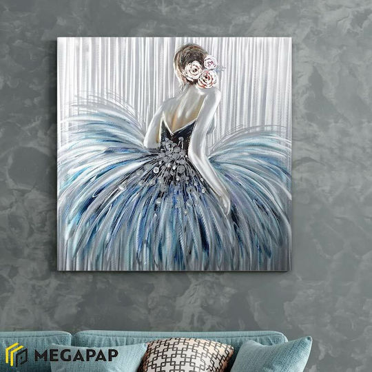 Megapap Girl In Pearl Dress Painting on Canvas 90x90cm