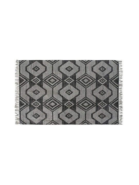 DKD Home Decor Rug Outdoor Rectangular with Fringes White / Black