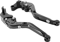 Set of Motorcycle Brake/Clutch Levers Ms Flexible Adjustable for Yamaha FJR 1300 Black