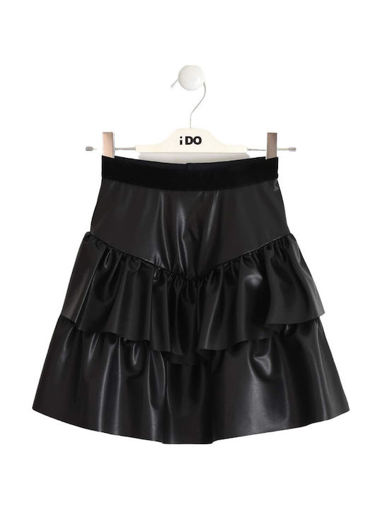 Kids' Leather Skirt Monochrome Black