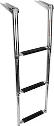 Lalizas 3 Steps Folding Boat Ladder Telescopic Stainless Steel Ladder with 3 Steps