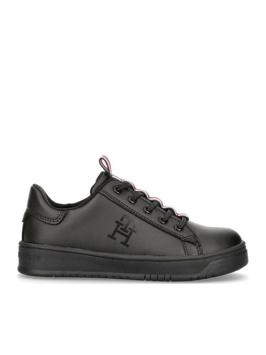 CUT LACE-UP Kids Sneakers Black