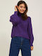 Jack & Jones Women's Long Sleeve Sweater Turtleneck Purple
