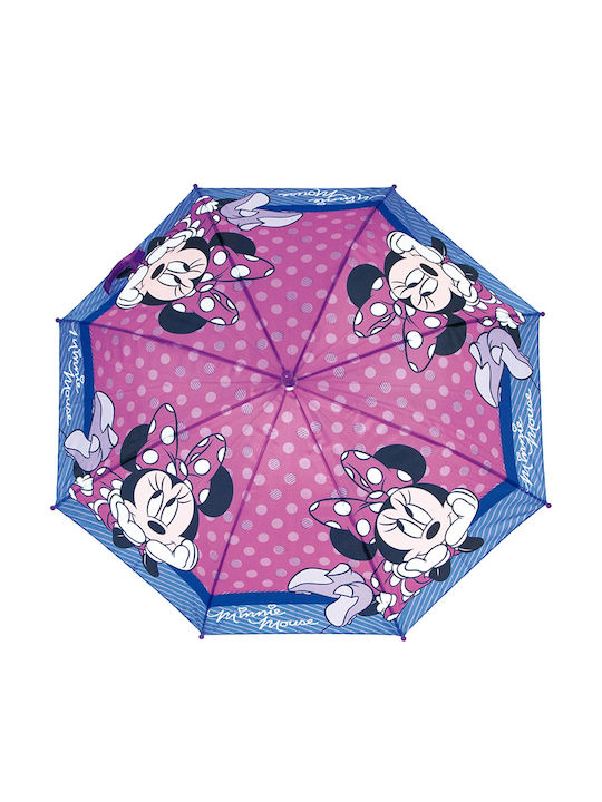 Safta Kids Curved Handle Umbrella Minnie with Diameter 84cm Purple
