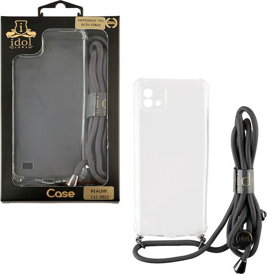 Idol 1991 Antishock Back Cover Σιλικόνης με Λουράκι Διάφανο (Realme C11 2021)