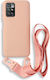 Bodycell Back Cover Σιλικόνης με Λουράκι Ροζ (Redmi 10 / 10 2022)