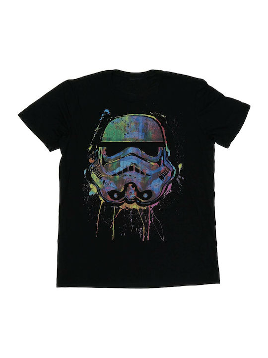PCMerch Paint Splats Helmet T-shirt Star Wars Μαύρο Βαμβακερό