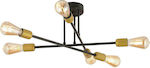 ArteLibre Octo Pendant Chandelier for 6 Bulbs E27 Gold